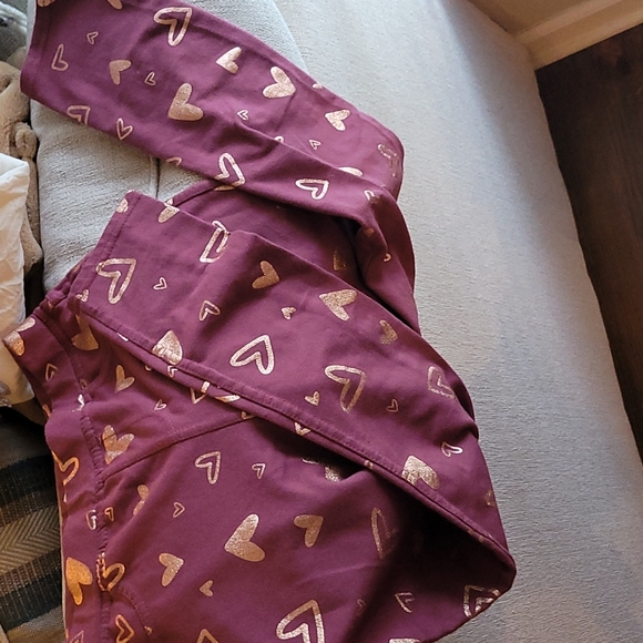 Bundle Old navy, colette lilly mauve stretch pants with hearts both size 12 - Picture 6 of 8